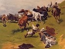 Józef Brandt - Chwytanie konia na arkan