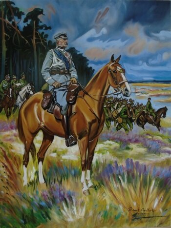 Wojciech Kossak - Marszałek Piłsudski na Kasztance