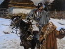 Wojciech Kossak - Ranny Kirasjer i dziewczyna