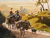 Cornelis Barend Koekkoek - Para pasterzy na leśnym słonecznym wzgórzu