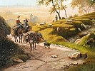 Cornelis Barend Koekkoek - Para pasterzy na leśnym słonecznym wzgórzu