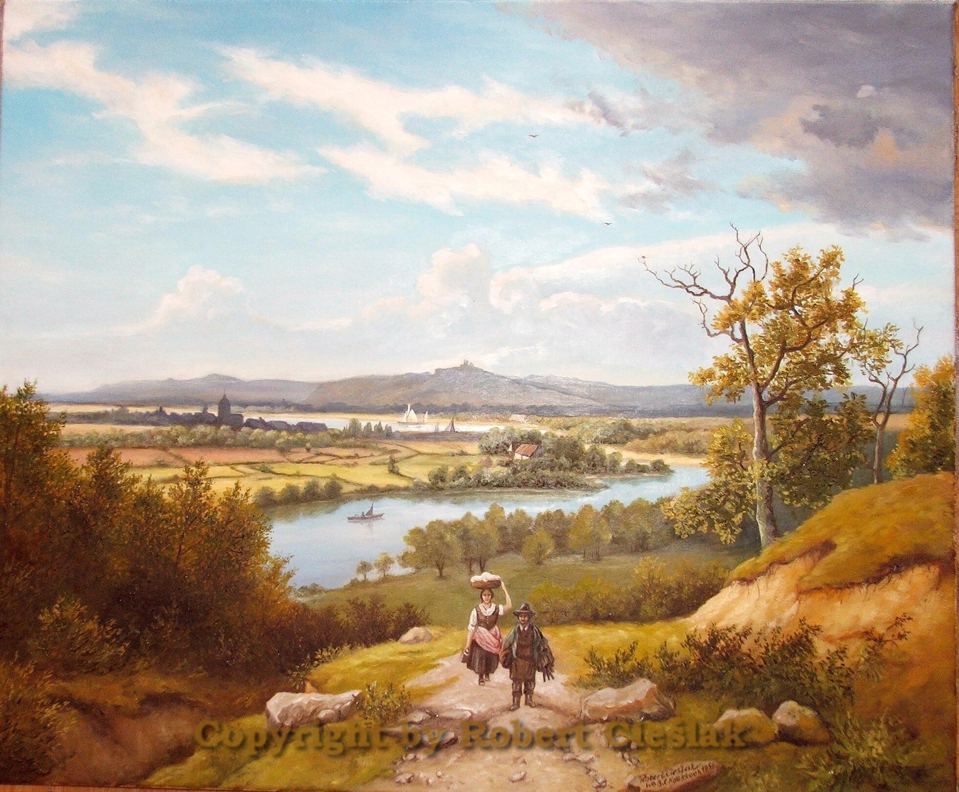 Cornelis Barend Koekkoek - Pejzaż z wędrowcami