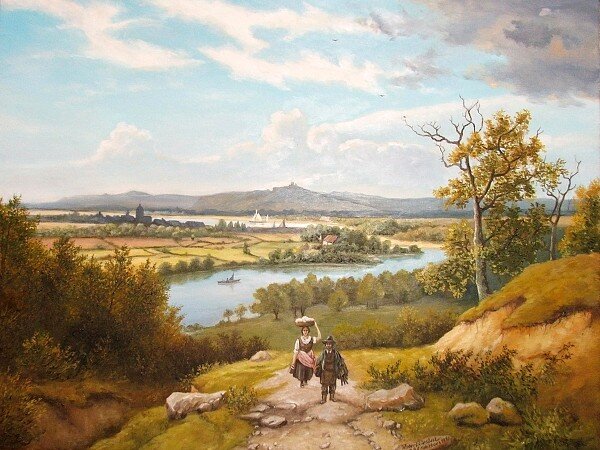 Cornelis Barend Koekkoek - Pejzaż z wędrowcami