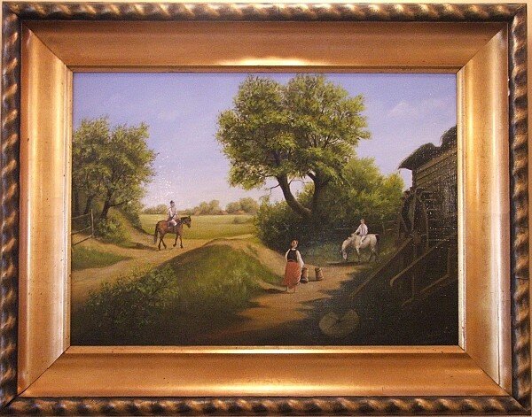 Wilhelm Leopolski - Scena wiejska pod młynem