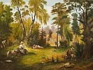 Franciszek Kostrzewski - Grzybobranie - ilustracja do II księgi Pana Tadeusza