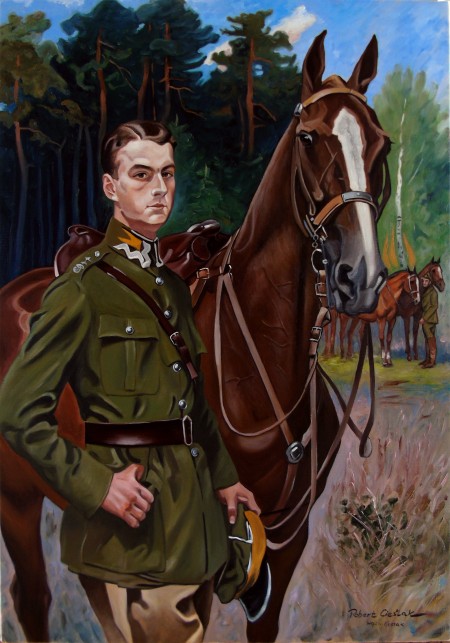 Wojciech Kossak - Portret ppr. Stefana Zamoyskiego z koniem
